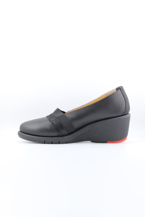DFC Relax Wedge Loafers with Textured Strap